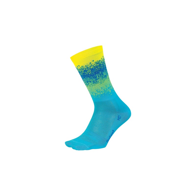Sock DeFeet Aireator 6″ Ombre Large Blue/Yellow