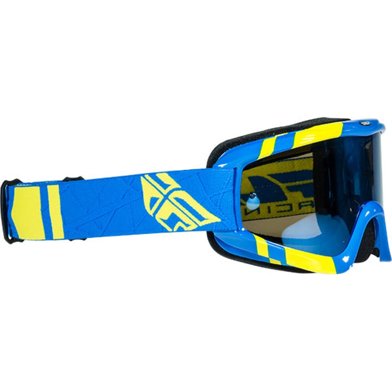 Fly Racing Zone Goggle-Adult-Blue/Hi-Vis-Chrome/Smoke Lens