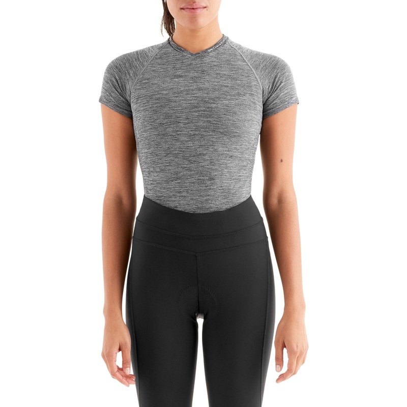 Women’s Seamless Short Sleeve Base Layer Heather Grey XS