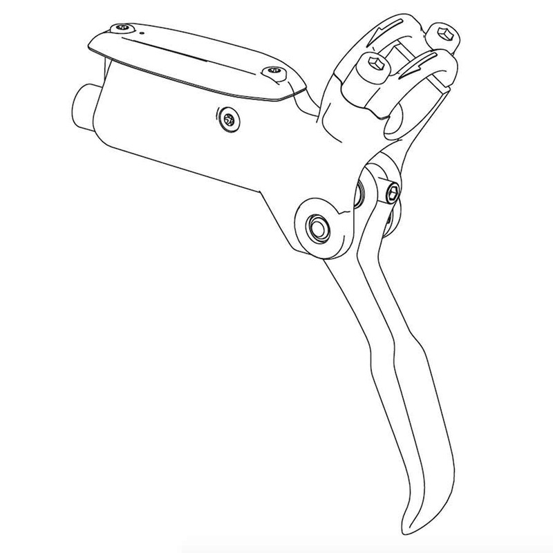Level T Replacement Hydraulic Brake Lever Assembly Barb OliveNo Hose Dark Gray