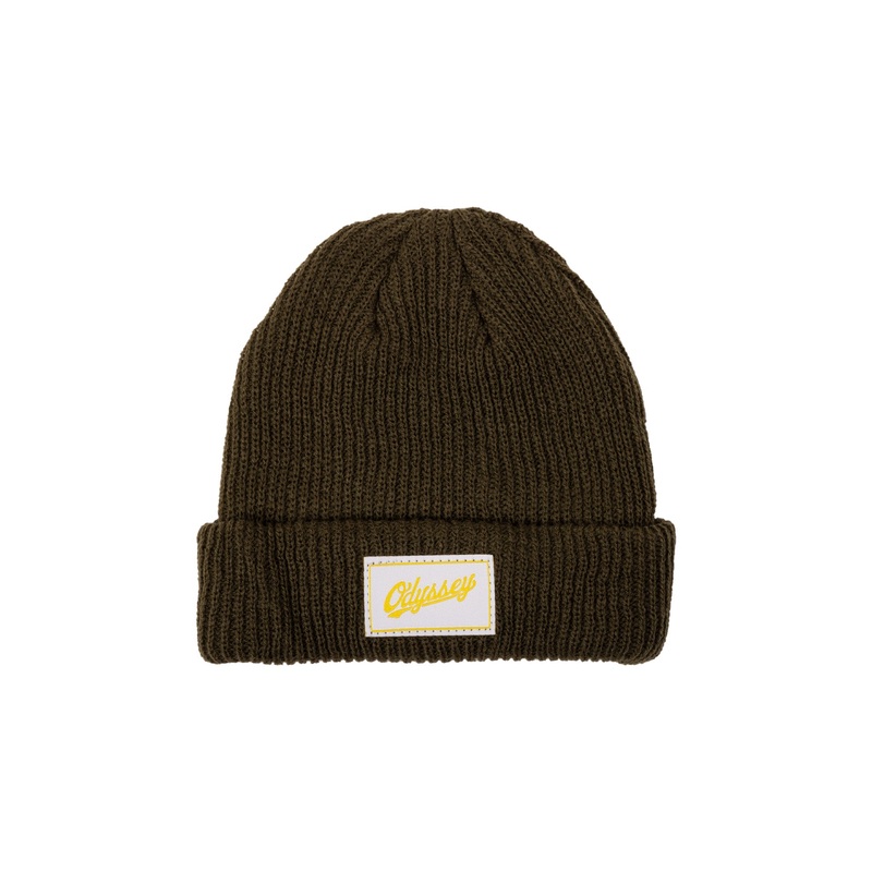 Odyssey Slugger Label Beanie (Green with White Label) Green