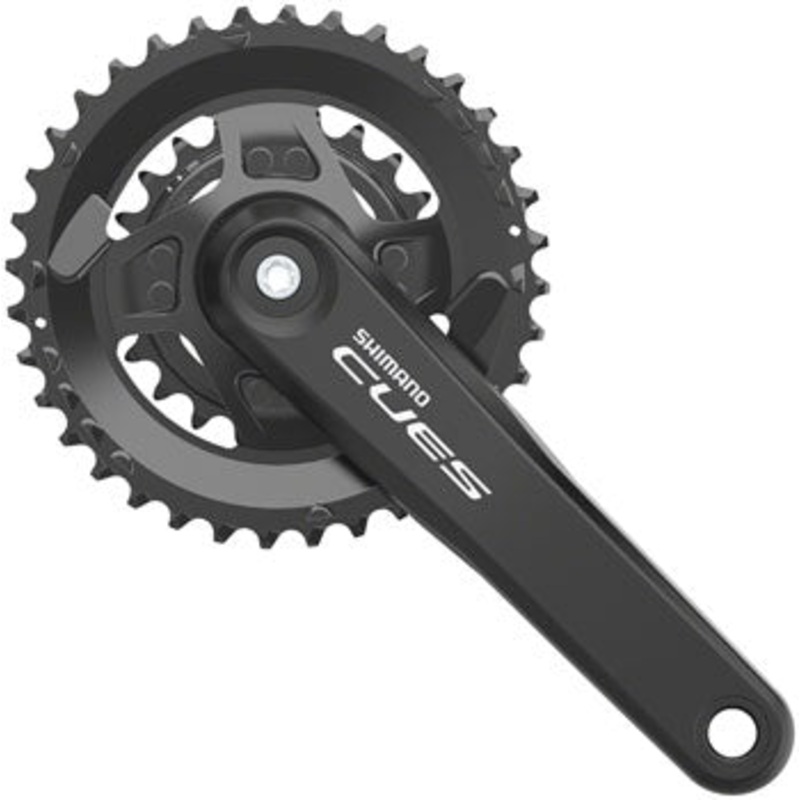 CUES FC-U4010-2B Crankset – 170mm 9/10/11-Speed 36/22t Riveted Hollowtech II Spindle Interface CL 3mm Outboard  BLK