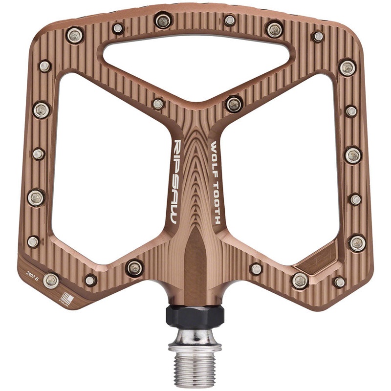Wolf Tooth Ripsaw Aluminum Pedals – Platform, Aluminum, 9/16″, Black, Espresso