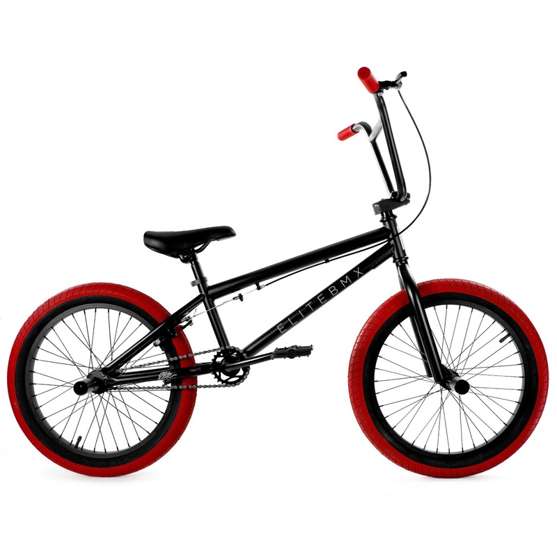 Elite BMX Stealth 20″TT BMX Freestyle Bike-Black/Red