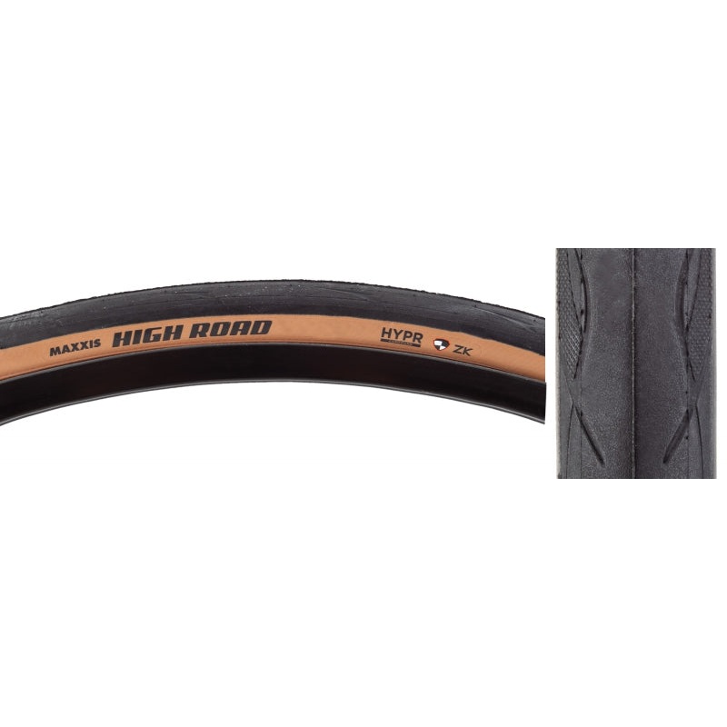 High Road Tire – 700 x 28 Clincher Folding BLK/Tan HYPR K2 Protection 700 x 28c