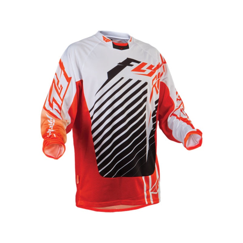 Fly Racing 2013 Kinetic RS BMX Race Jersey-Orange/White Youth X-Large