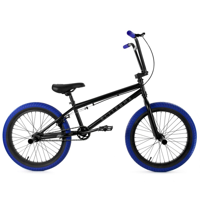 Elite BMX Stealth 20″TT BMX Freestyle Bike-Black/Blue