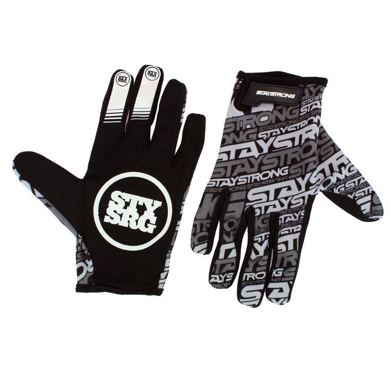 Stay Strong V3 Mash Up BMX Race Gloves-Black Youth Medium