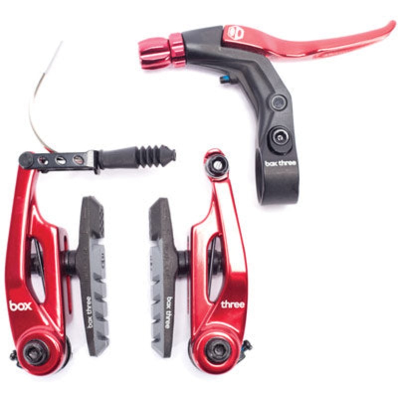 Box Three Brake Kit 85Mm Red  Three Mini V-Brake Kit Box Brakes NA Red