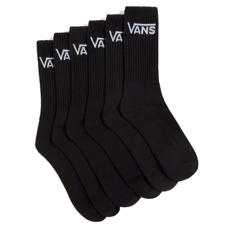 Vans Classic Crew Socks 6-Pack – Black US 9.5-13
