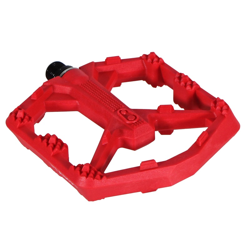 Crankbrothers Stamp 0 Pedals – Platform Aluminum 9/16″ Bright Red Large