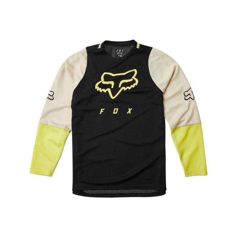 Fox Youth Defend Long Sleeve Jersey Black L