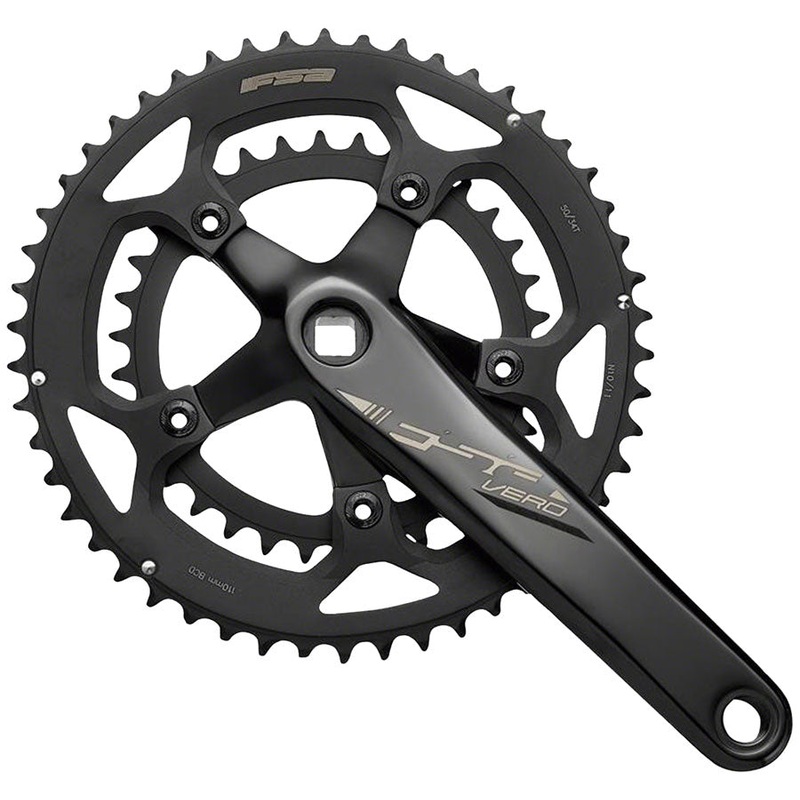 Full Speed Ahead Vero Compact 2x Crankset – 170mm, 9-Speed, 50/34t, 5-Bolt 110 BCD, JIS Spindle Interface, N11, Black